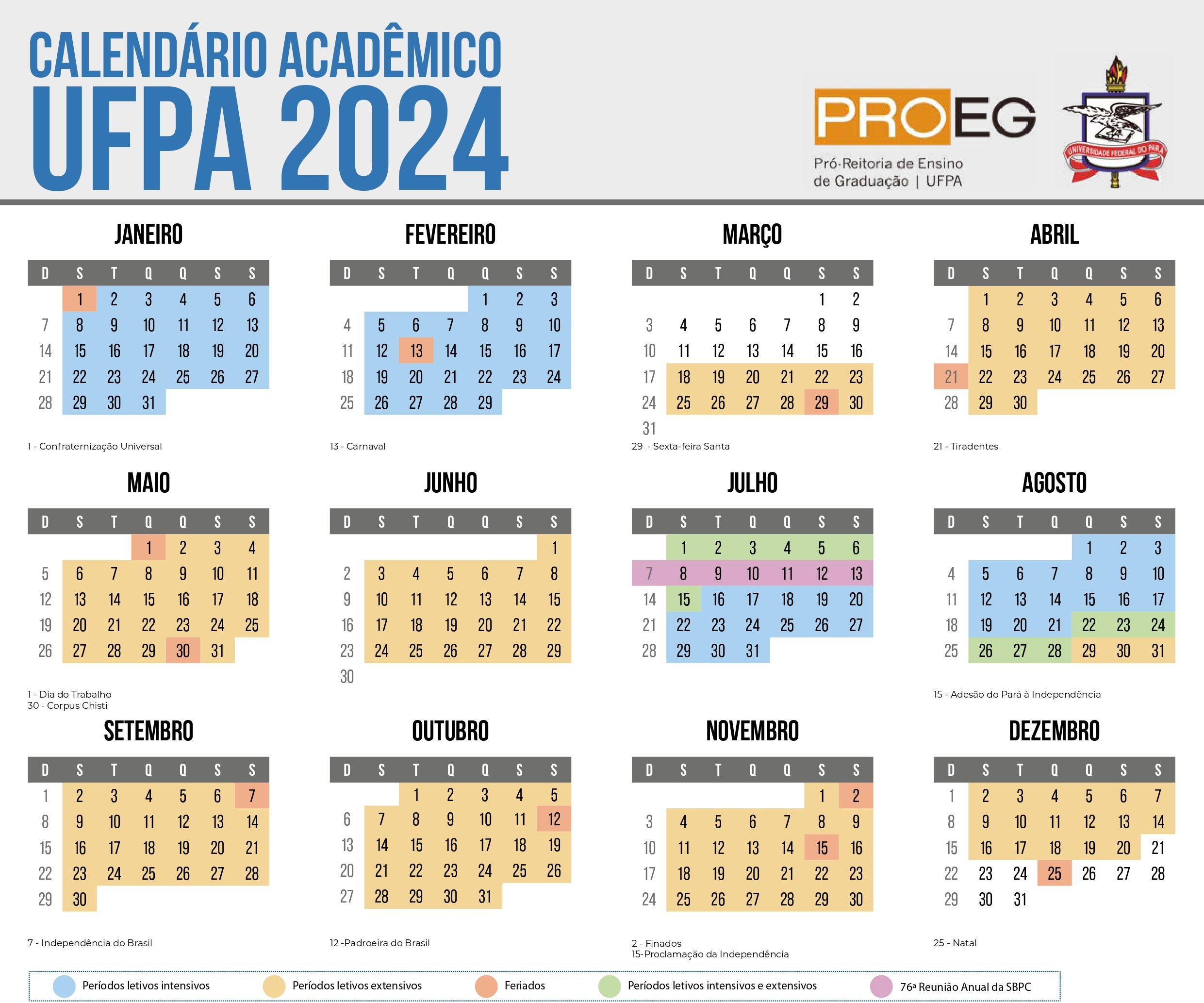Calendário Acadêmico de 2024