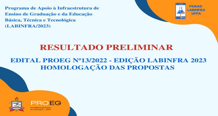 LABINFRA EDIÇÃO 2023 - RESULTADO PRELIMINAR PROEG Nº 13/2022 