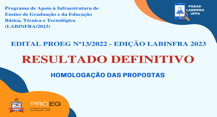 RESULTADO DEFINITIVO – HOMOLOGAÇÃO DAS PROPOSTAS Edital PROEG Nº 13/2022 – Edição Labinfra 2023