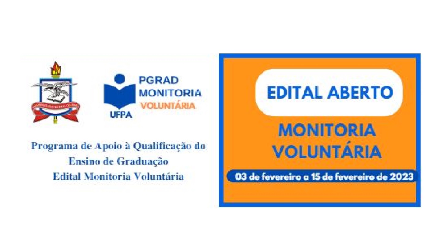 EDITAL PROEG nº 02/2023 - PGRAD-MONITORIA VOLUNTÁRIA